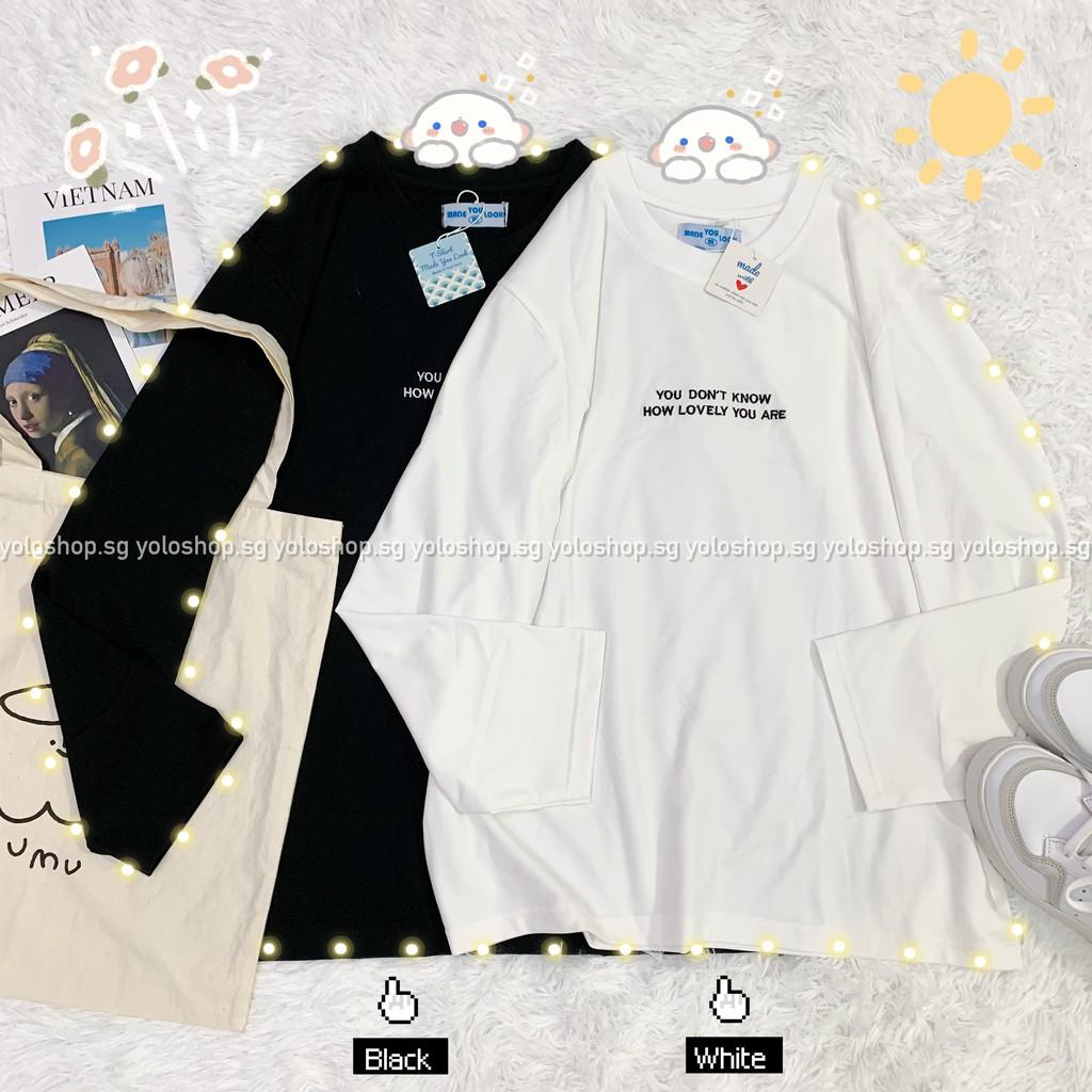 Áo Thun Tay Dài THÊU Unisex Form Rộng YOU DON'T KNOW
