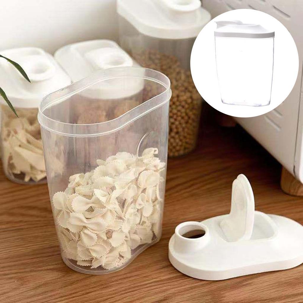 2X Food Storage Container Cereal Dispenser Flip Lid Dry Food Grain Rice 1500ml