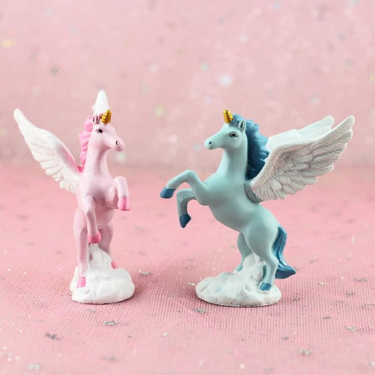 KHO-HN * Mô hình ngựa một sừng Unicorn dùng trang trí bánh sinh nhật, tiểu cảnh, quà tặng, DIY