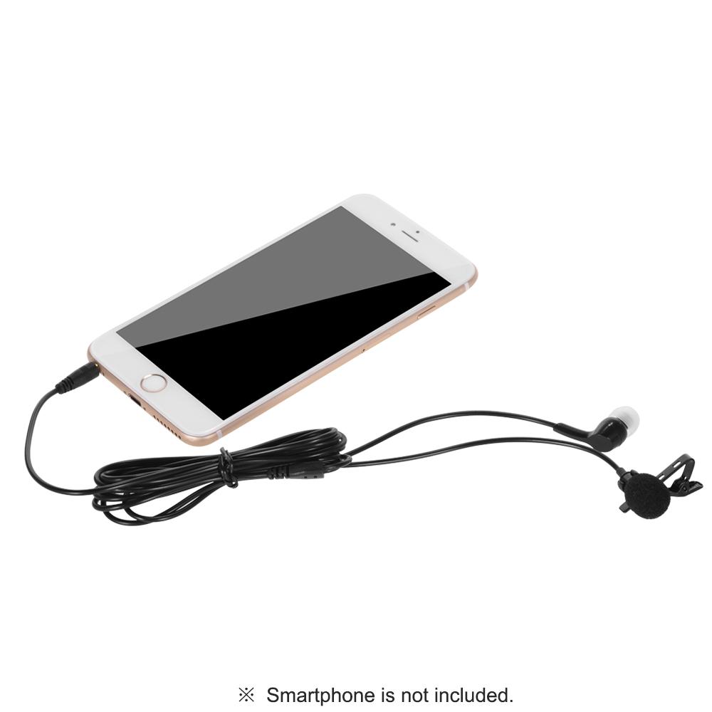 Micrô kẹp đa hướng có lỗ cắm 2 trong 1 với tai nghe đơn cho điện thoại thông minh máy tính bảng Máy ảnh máy tính xách tay