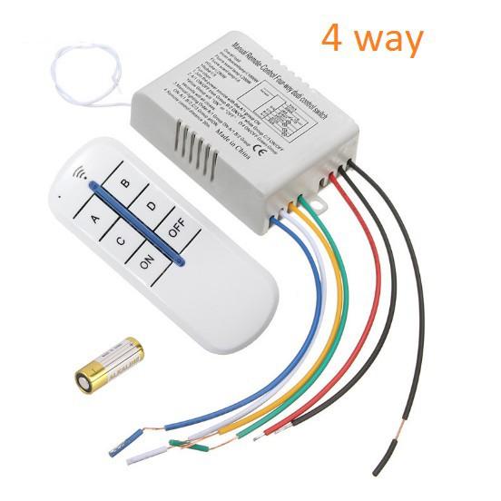 Bộ công tắc điều khiển từ xa 4 cổng 2 điều khiển LS-Electric khoảng cách 30M sóng RF 315 xuyên tường rf 4 cổng