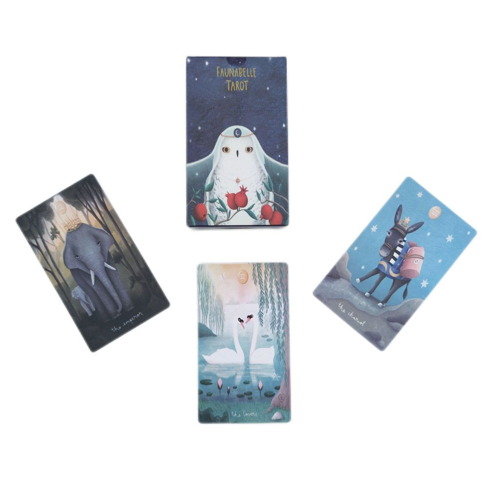 Bộ Bài Cute Ghost Tarot 78 lá 7x12 cm tặng đá thanh tẩy