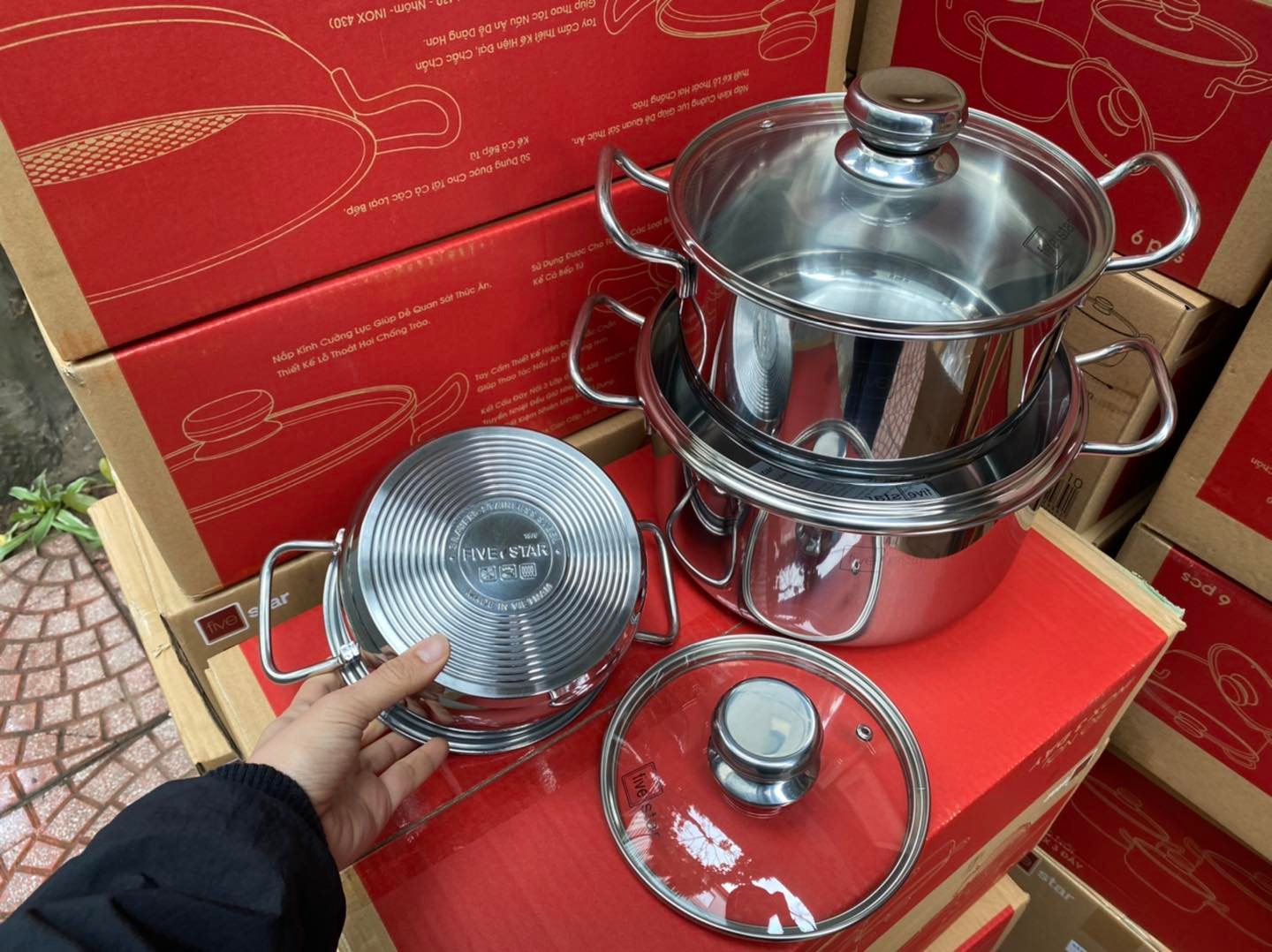 Bộ 3 Nồi Inox 3 Đáy 5 Ngôi Sao Royal Cool