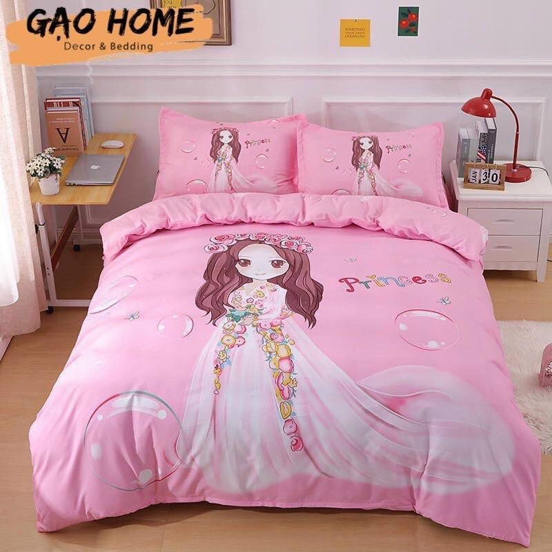 Set Chăn Ga Gối Cotton TiNa Hàng Nhập Khẩu Cao Cấp 4 Món mẫu Hoạt Hình Siêu Dễ Thương