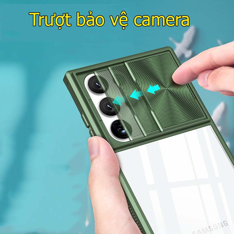 Ốp lưng cho Samsung S23 Ultra 5G bảo vệ camera lưng trong chống sốc - hàng chính hãng