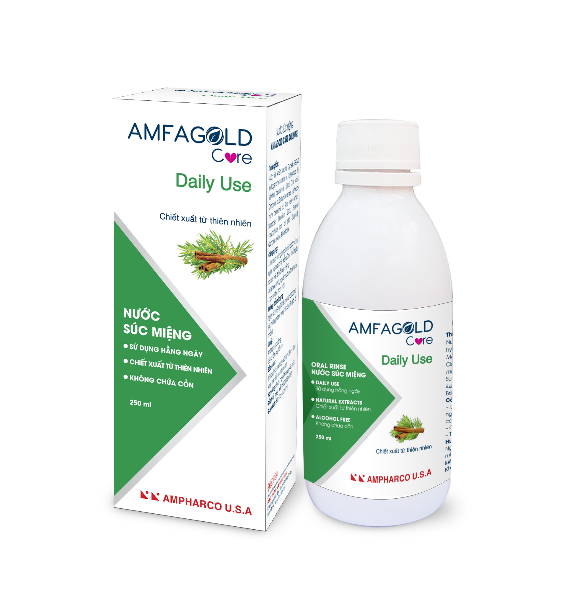 Combo 3 chai nước súc miệng hàng ngày AMFAGOLD Care DAILY USE (250ml/Chai)