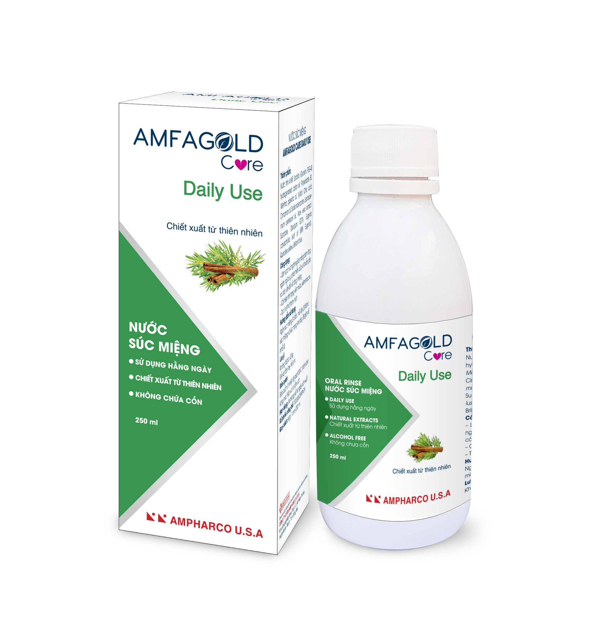 Combo 2 chai nước súc miệng Amfagold Care Daily Use