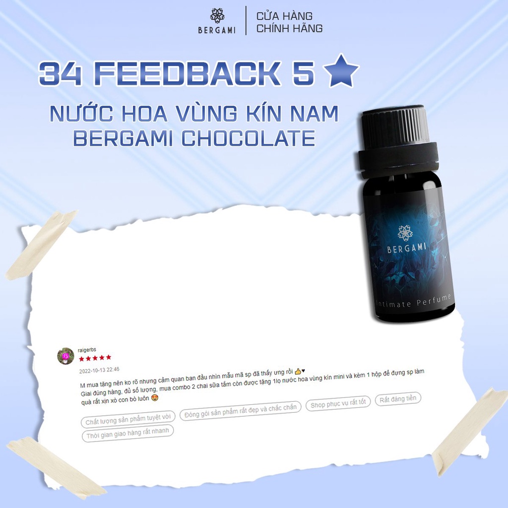 Nước Hoa Vùng Nhạy Cảm Nam Bergami hương Chocolate Nam Tính chai dung tích 10ml