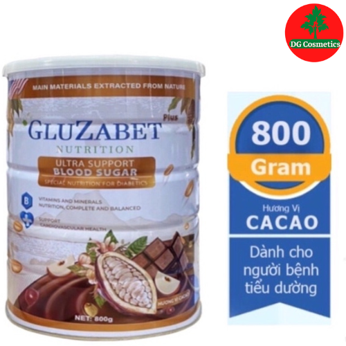 Sữa Gluzabet vị ca cao 800gr - Sữa non chuyên biệt dành cho người tiểu đường
