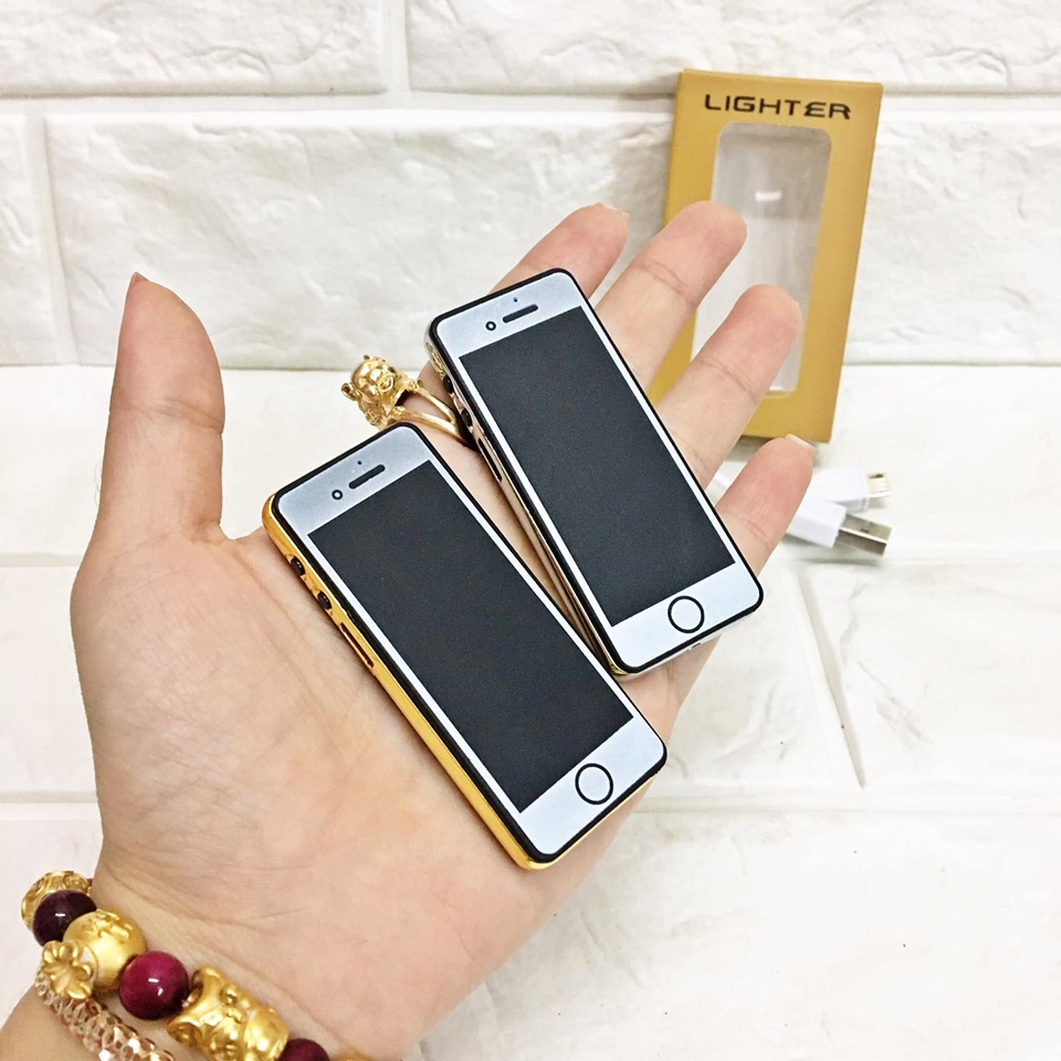 Bật Lửa Điện Iphone Mini 2 Đèn (đèn pin và đèn soi tiền giả)