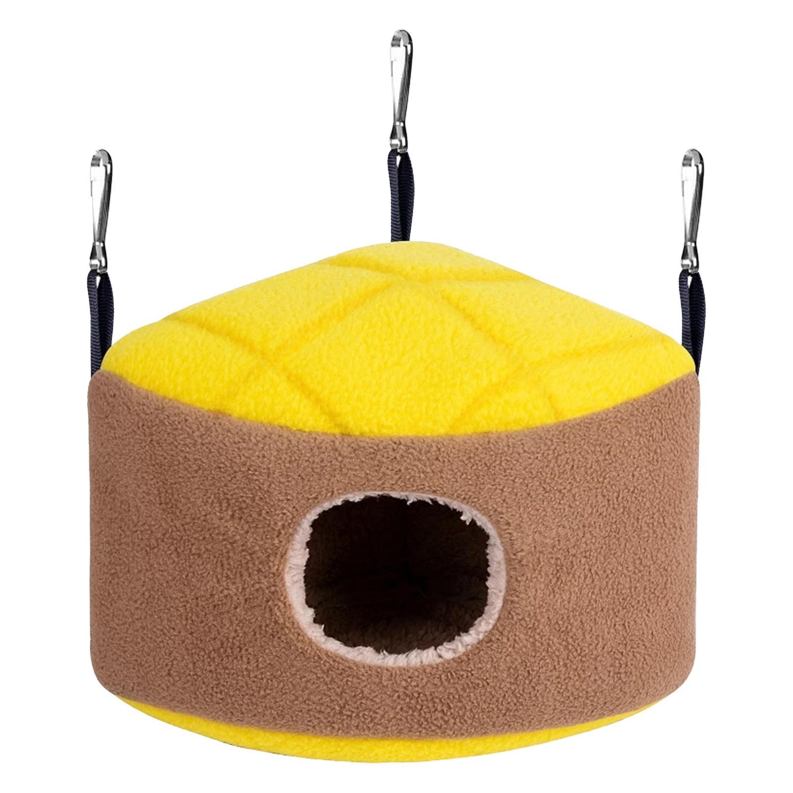 Sugar Glider Hammock Hanging Bed Fleece Soft Winter Warm Triangle Nest House for Rat, Parrot, Ferret, Hamster and Other Small Pet
