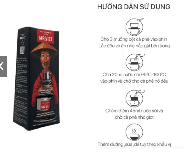 [Tặng kèm phin] Cà phê rang xay Real Strong Orginal Mr Viet 250g - Real trong ground coffee