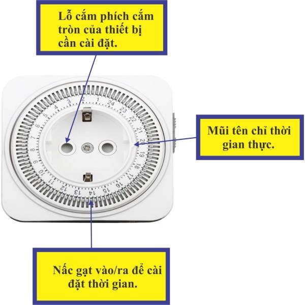 Ổ Cắm Hẹn Giờ Tự Động Tắt Mở Bơm, Đèn Bảng Hiệu TG16