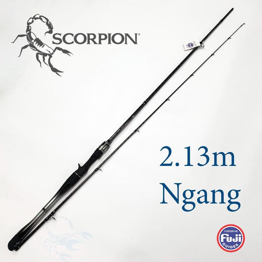 Cần câu lure máy đứng và ngang cao cấp Scorpion khoen FUJI mã CM16 trắng đen