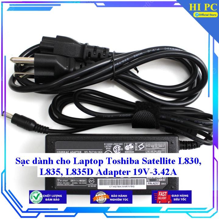 Sạc dành cho Laptop Toshiba Satellite L830 L835 L835D Adapter 19V-3.42A - Kèm Dây nguồn - Hàng Nhập Khẩu