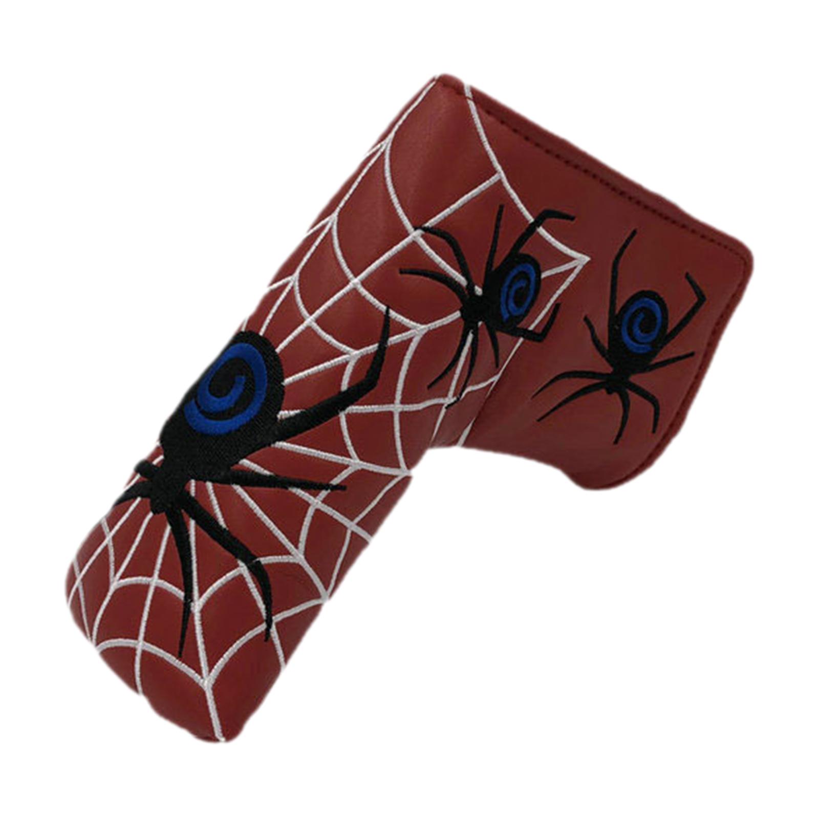 Waterproof Spider Embroidery Golf Putter Cover Club Blade Head Cover Headcover Golf Protective Sleeve Golfer Equipment Gift