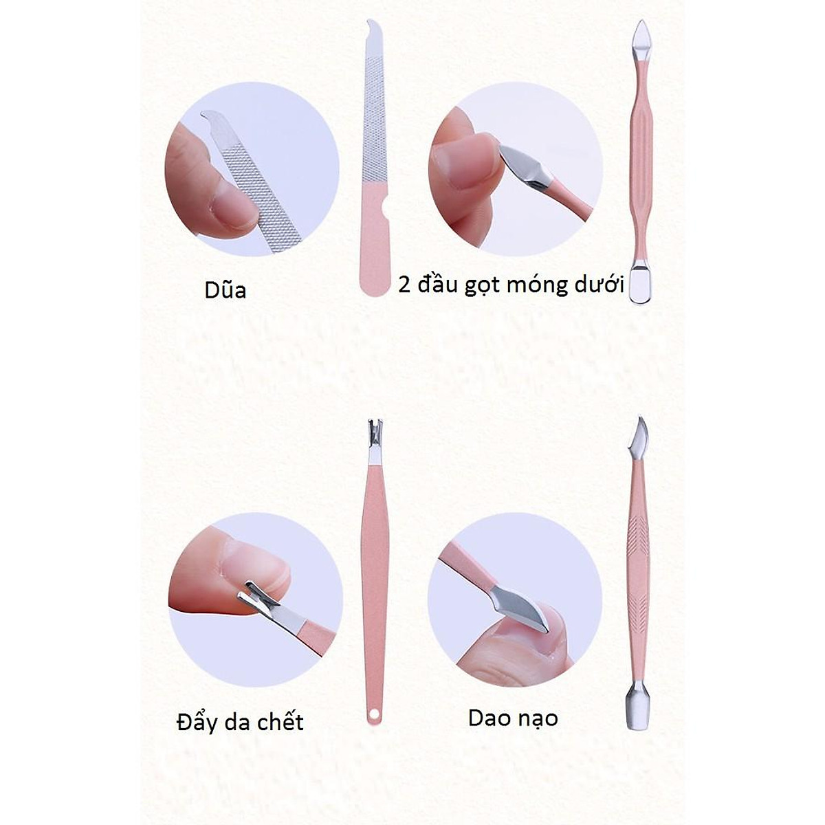 Bộ Bấm Móng Tay 18 Món Dụng Cụ Làm Nail Cây Nặn Mụn Lấy Khóe Kìm Dũa Nhíp - Hàng Loại 1 - Chính Hãng MINIIN