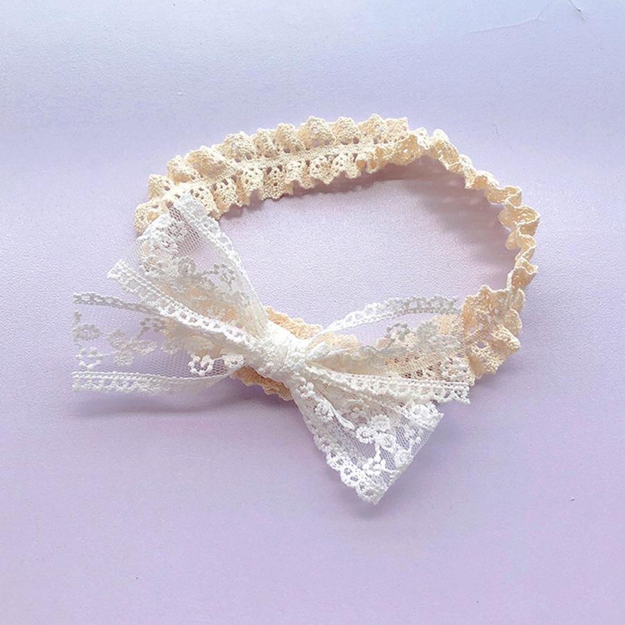 Băng đô nơ ren mini trắng xinh xắn cho bé- băng đô cho bé gái turban nơ đáng yêu Ongvove BDN