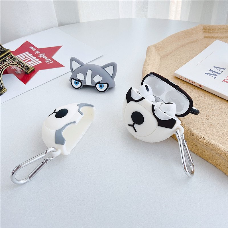 Ốp bảo vệ tai nghe Sói Mặt Ngầu dành cho case airpod 1/2/Pro chống va đập