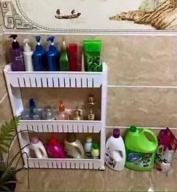 Kệ để gia vị, để đồ 3 tầng có bánh xe