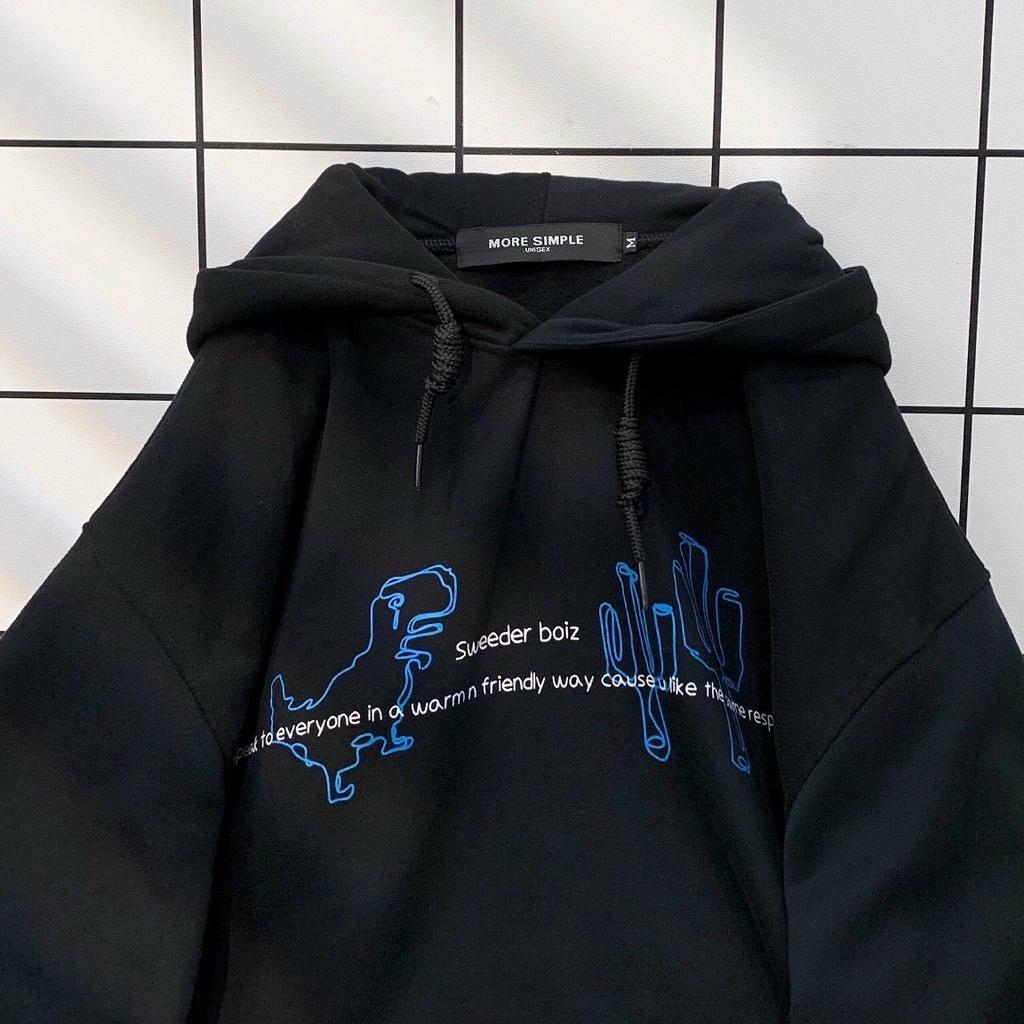 Áo khoác hoodie Sadboiz đen vải nỉ lót bông form rộng unisex nam nữ