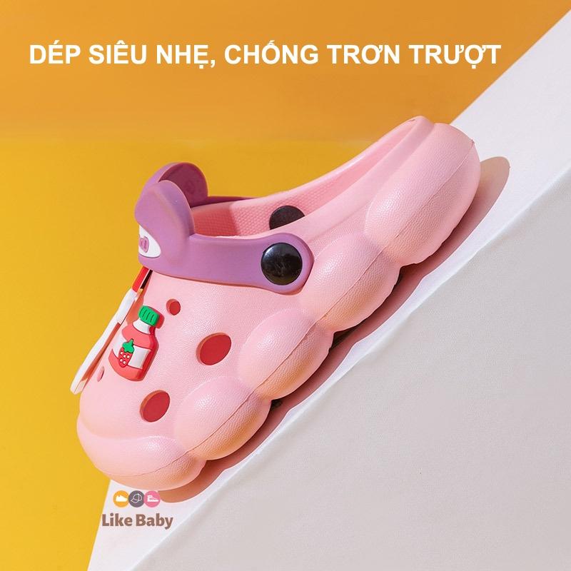Dép sục cho bé trai và bé gái 2 - 10 siêu nhẹ dép cross cho bé đế êm chống trơn trượt chất liệu an toàn D76