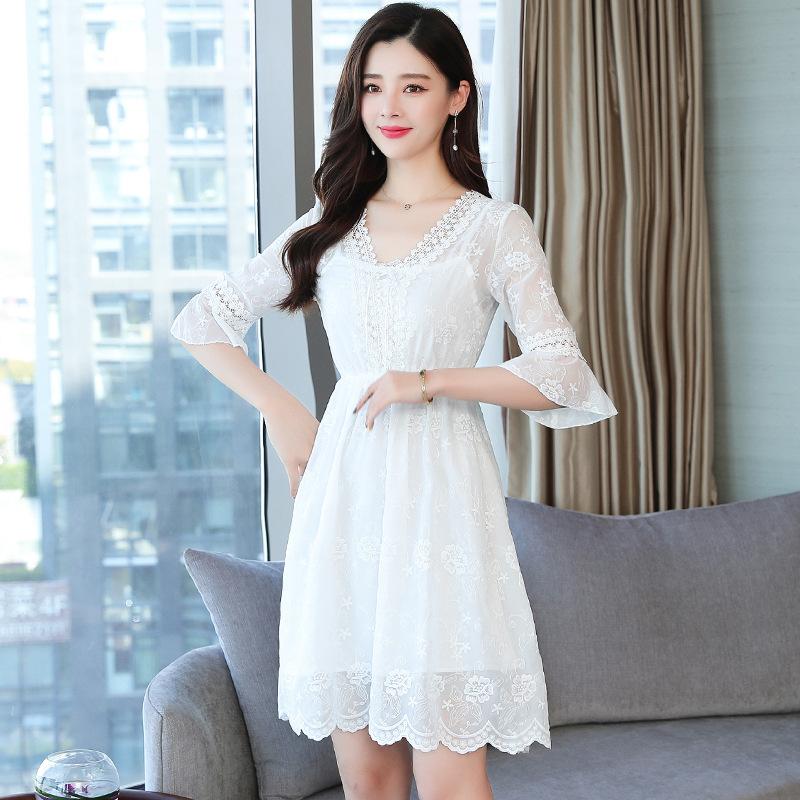 Đầm Voan Hai Dây In Họa Tiết Hoa Trang Nhã Dành Cho Nữ