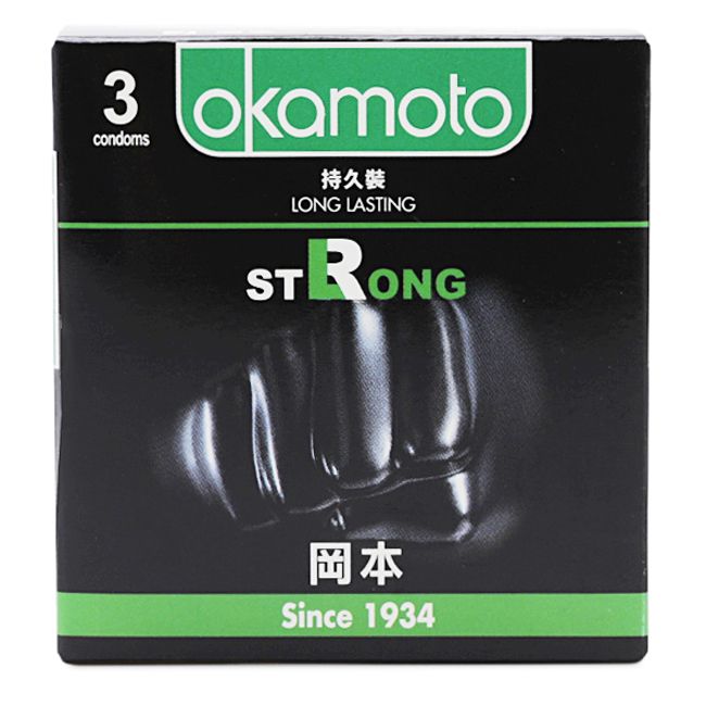 Bộ 3 hộp bao cao su Okamoto Strong mạnh mẽ dài lâu hộp 3 bao