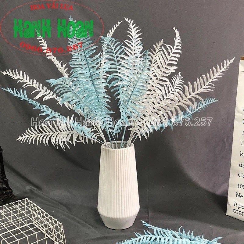 Cành lá dương xỉ nhựa 5 nhánh 75cm đủ màu -Lá giả decor