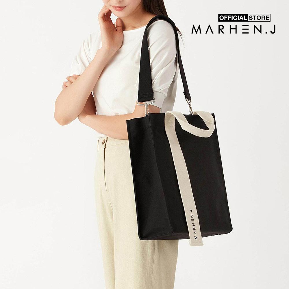 Marhen.J - Túi đeo vai chữ nhật vải bố Ricky MJ18BRCK25-BK