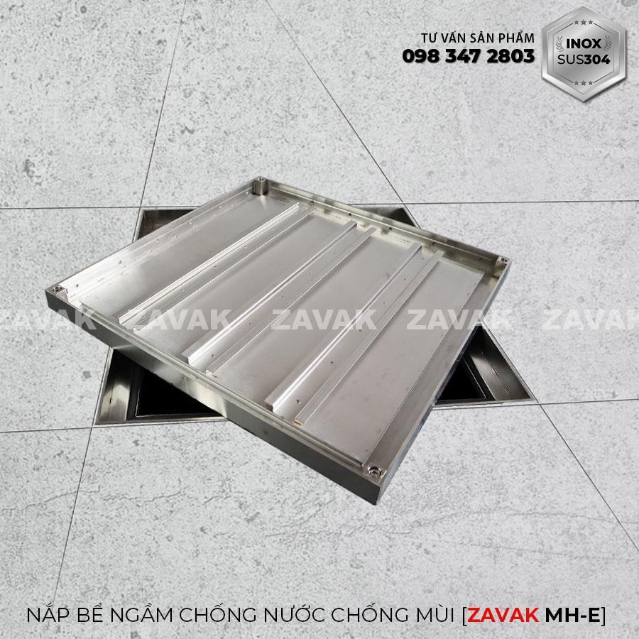 Nắp bể ngầm inox, chống nước ngăn mùi . Lát gạch âm sàn kt 60x60cm. Inox304 chống gỉ