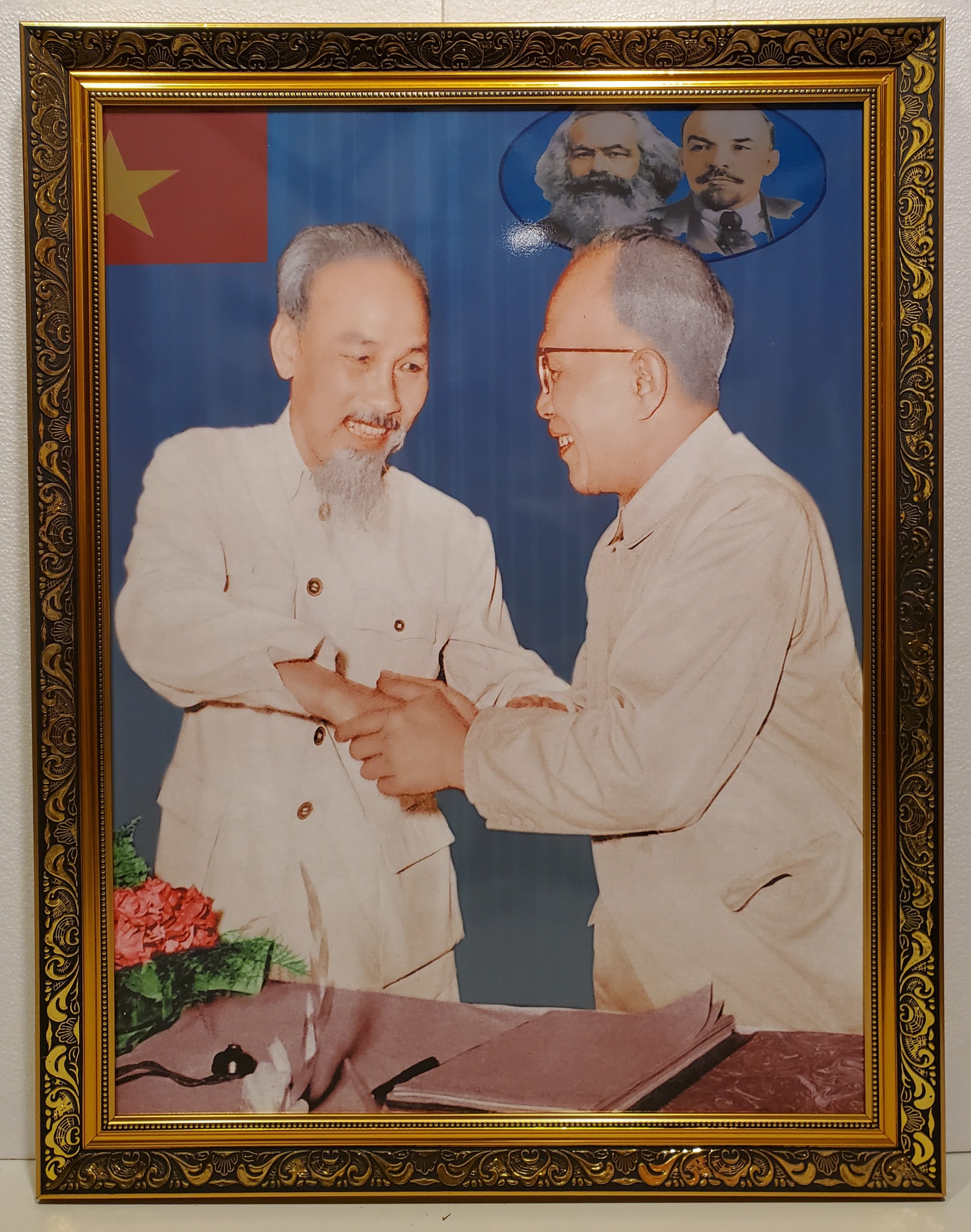 Ảnh gốc in dầu Bác Hồ & Bác Tôn