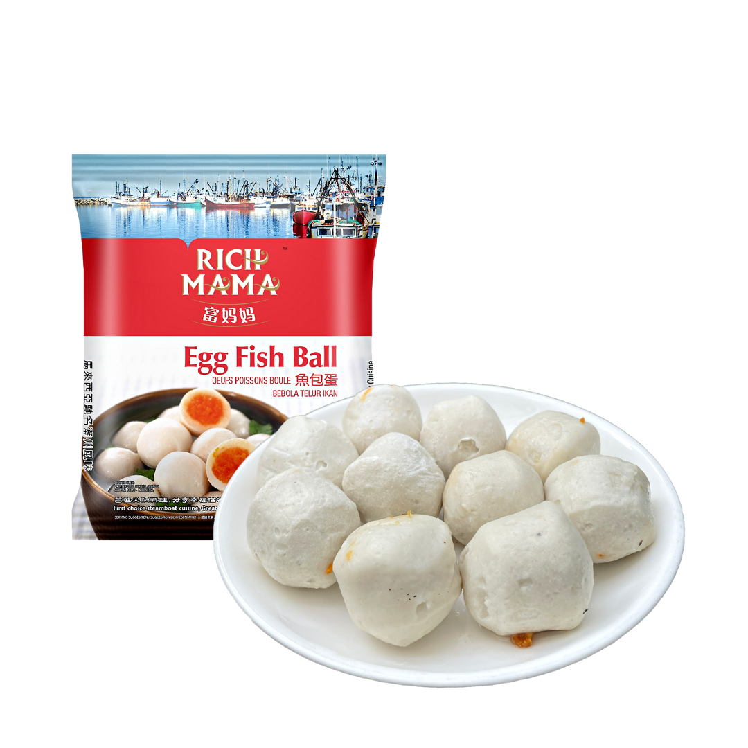 Cá viên nhân trứng cá Rich mama 200g -Viên thả lẩu - Hàng đông lạnh nhập khẩu Malaysia
