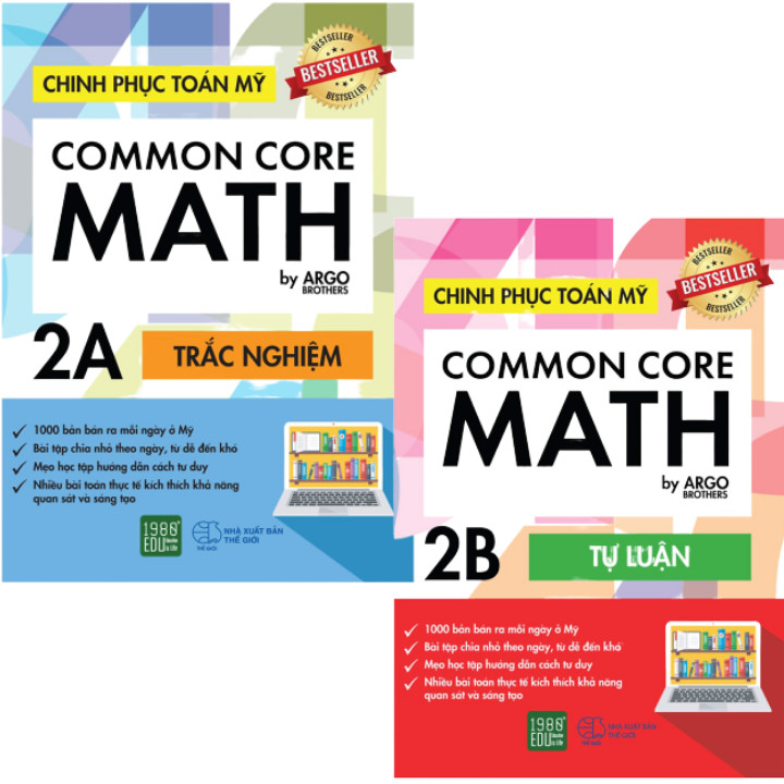 Sách song ngữ tự học cho học sinh Tiểu học: Chinh phục Toán tư duy Mỹ - Common Core Math (2A +2B)