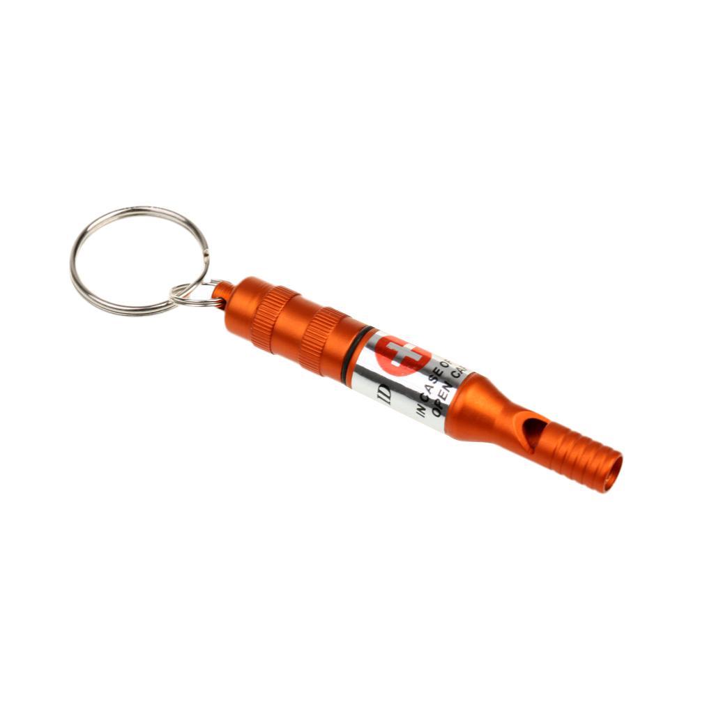 4 Pieces / Set Aluminum alloy Mini Survival Whistle Keychain Camping Hiking Backpacking Emergency Tool