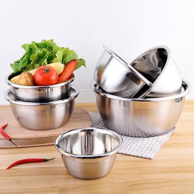 Thau Thố Trộn Salad Trộn Bột Chất Liệu Inox Sang Trọng Bền Đẹp Nhiều Kích Cỡ