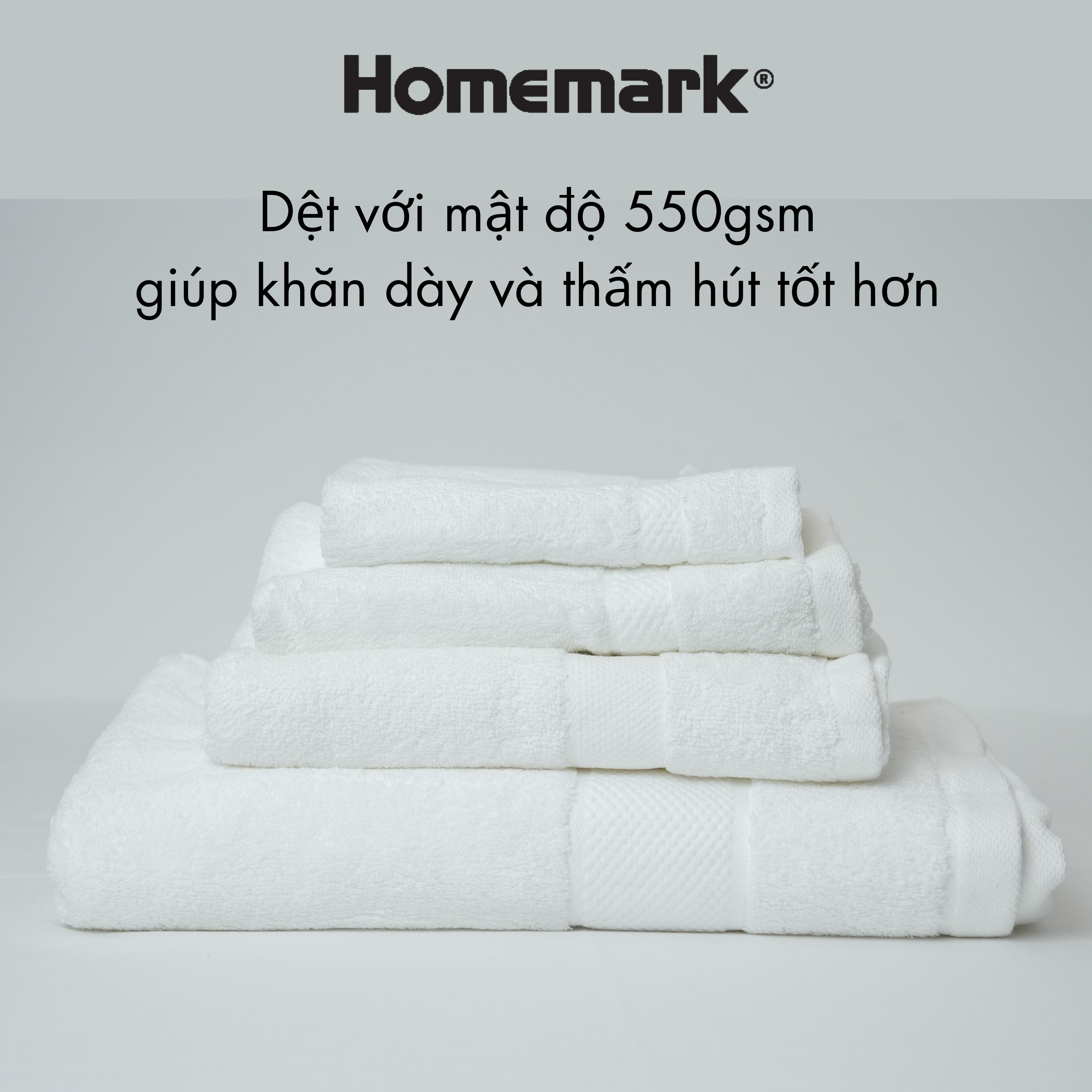 Khăn Tắm 100% Cotton Cao Cấp Homemark - Siêu Mềm Mại, Thấm Hút, Dùng Cho Mặt, Gội Đầu, Gym, Thể Thao