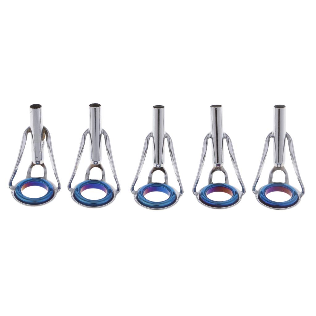 5pcs Fishing Rod Guides Tip Tops Repair Kit Spinning Casting Rod Tip Ring