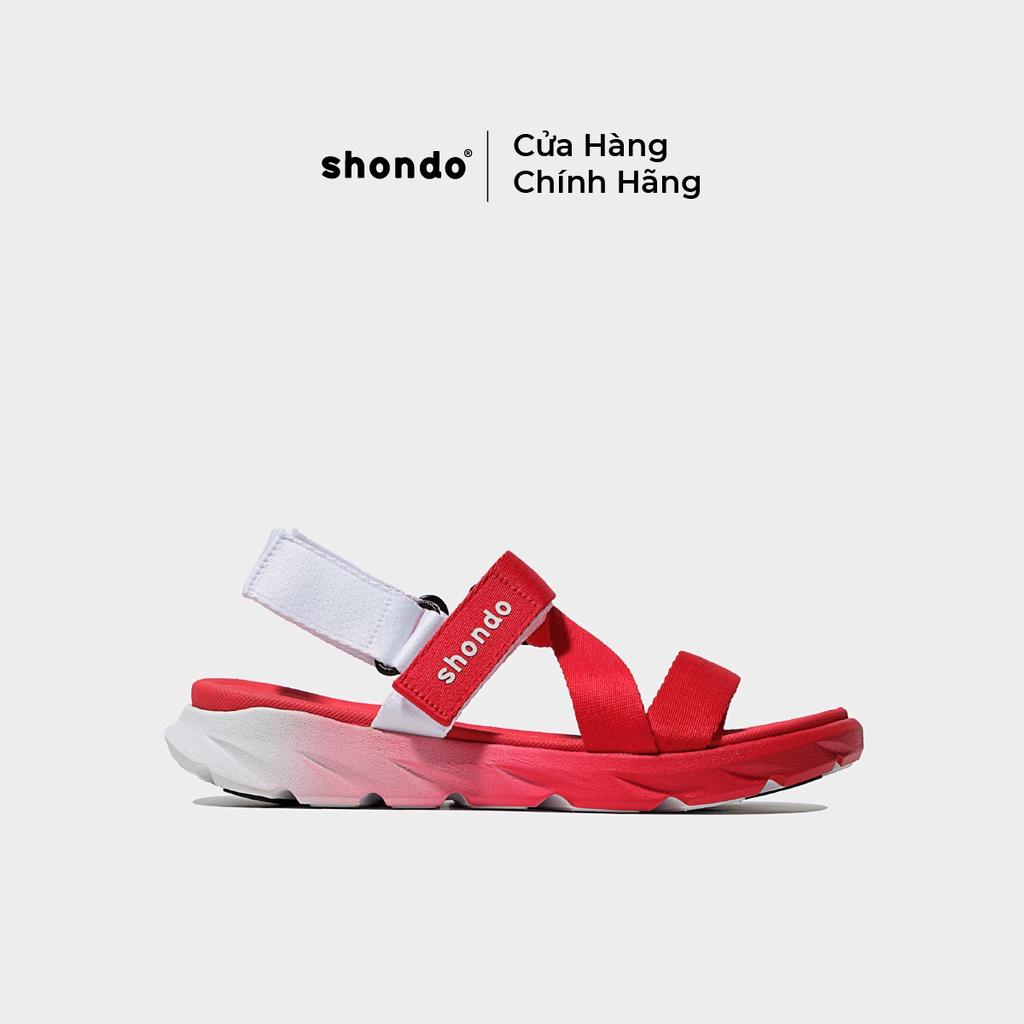 Sandal Nam Nữ Unisex Shondo F6 Sport Ombre Đế Đỏ Trắng F6S0660