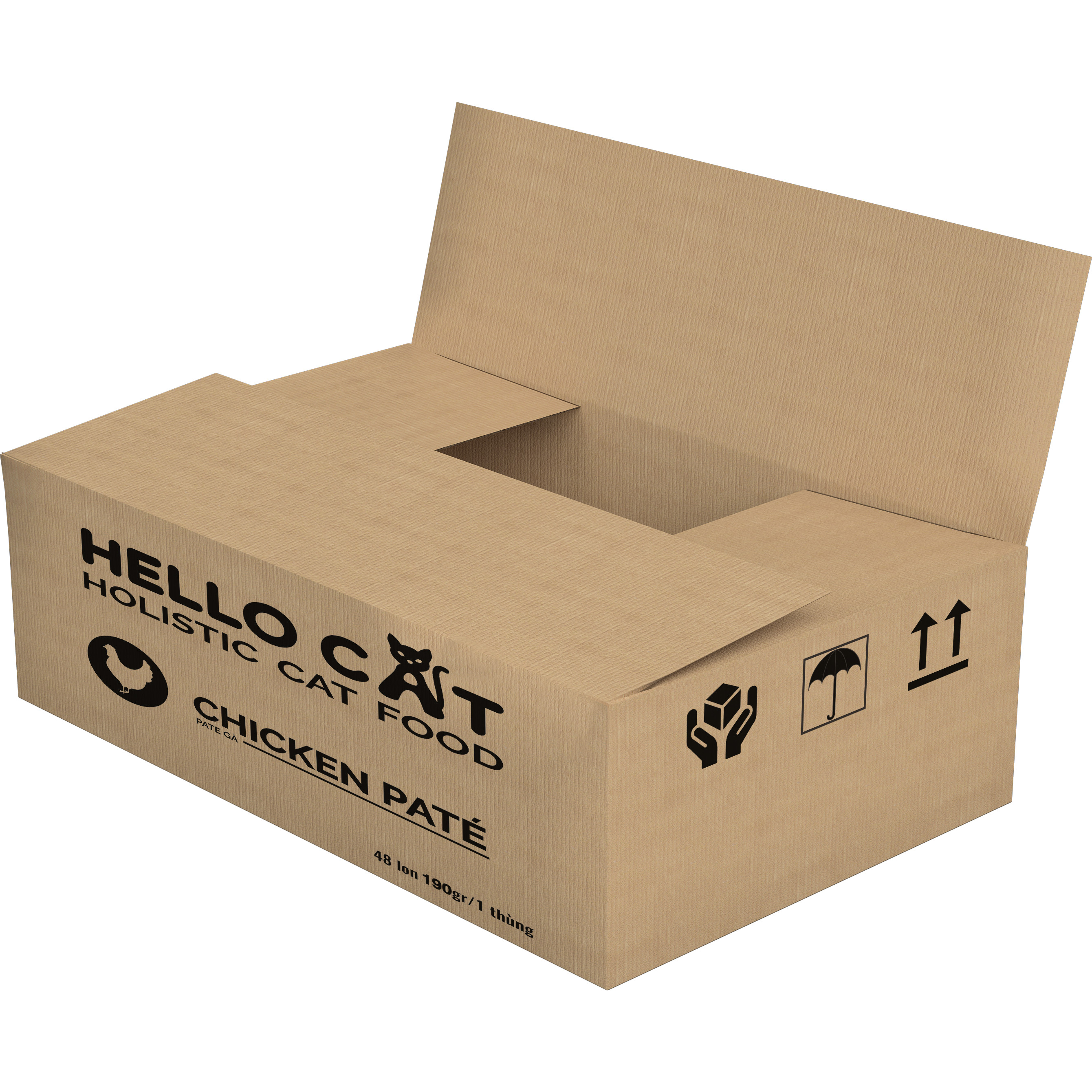 Pate Cho Mèo Mọi Độ Tuổi Hương Vị Gà - Hello Cat Chicken Pate (Thùng Tiết Kiệm 190G x 48Lon)