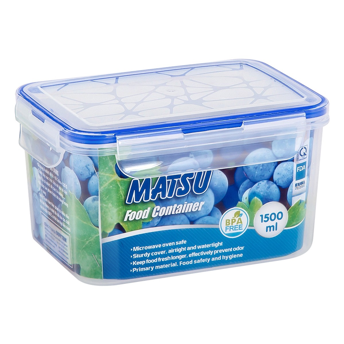 Hộp Thực Phẩm CN Matsu 1500ml Duy Tân No.434 Trong Suốt Không Màu