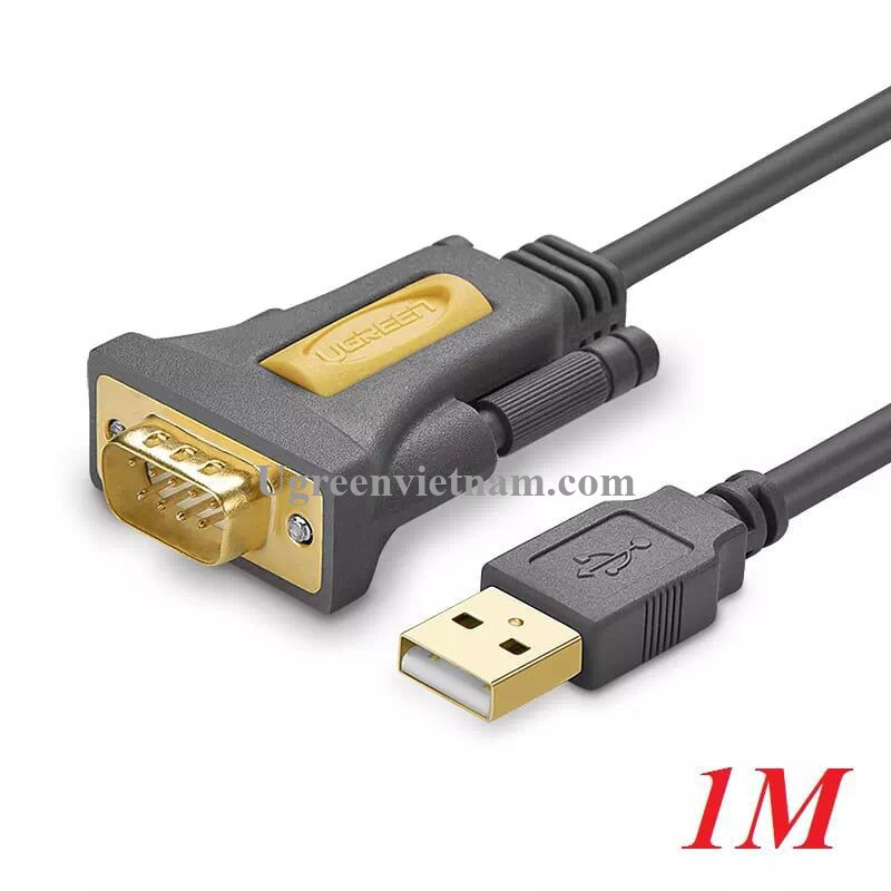 Cáp USB to Com RS232 DB9 Ugreen 20210 dài 1m - Hàng chính hãng