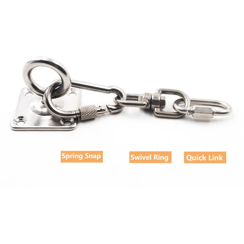 2 Chiếc M8 Xoay Được Trần Móc Treo Tường Móc Thép Không Gỉ 304 Mắt Miếng Lót Tấm Thảm Tập Yoga Xích Đu Võng