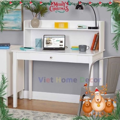 Bàn Học Gỗ Có Kệ Decor Phong Cách Hiện Đại 9156 - Thương hiệu Viet Home Decor