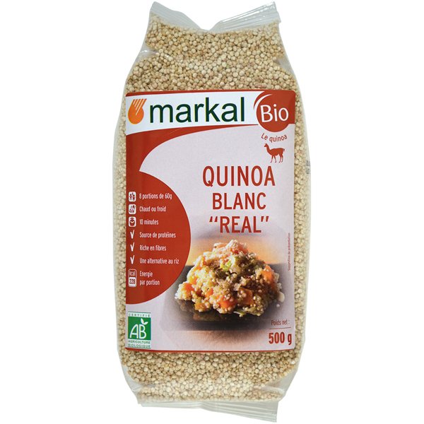 Hạt Diêm Mạch Quinoa Trắng Hữu Cơ Markal 500g Nhập Khẩu Từ Pháp