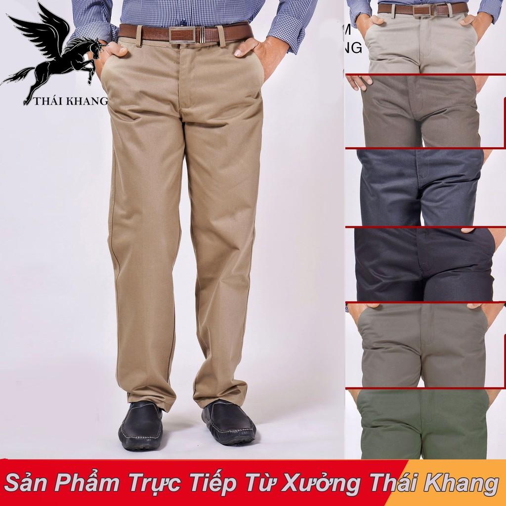 Quần kaki nam trung niên ống suông vải cotton dày KHÔNG ĐẸP KHÔNG LẤY TIỀN TKQ101