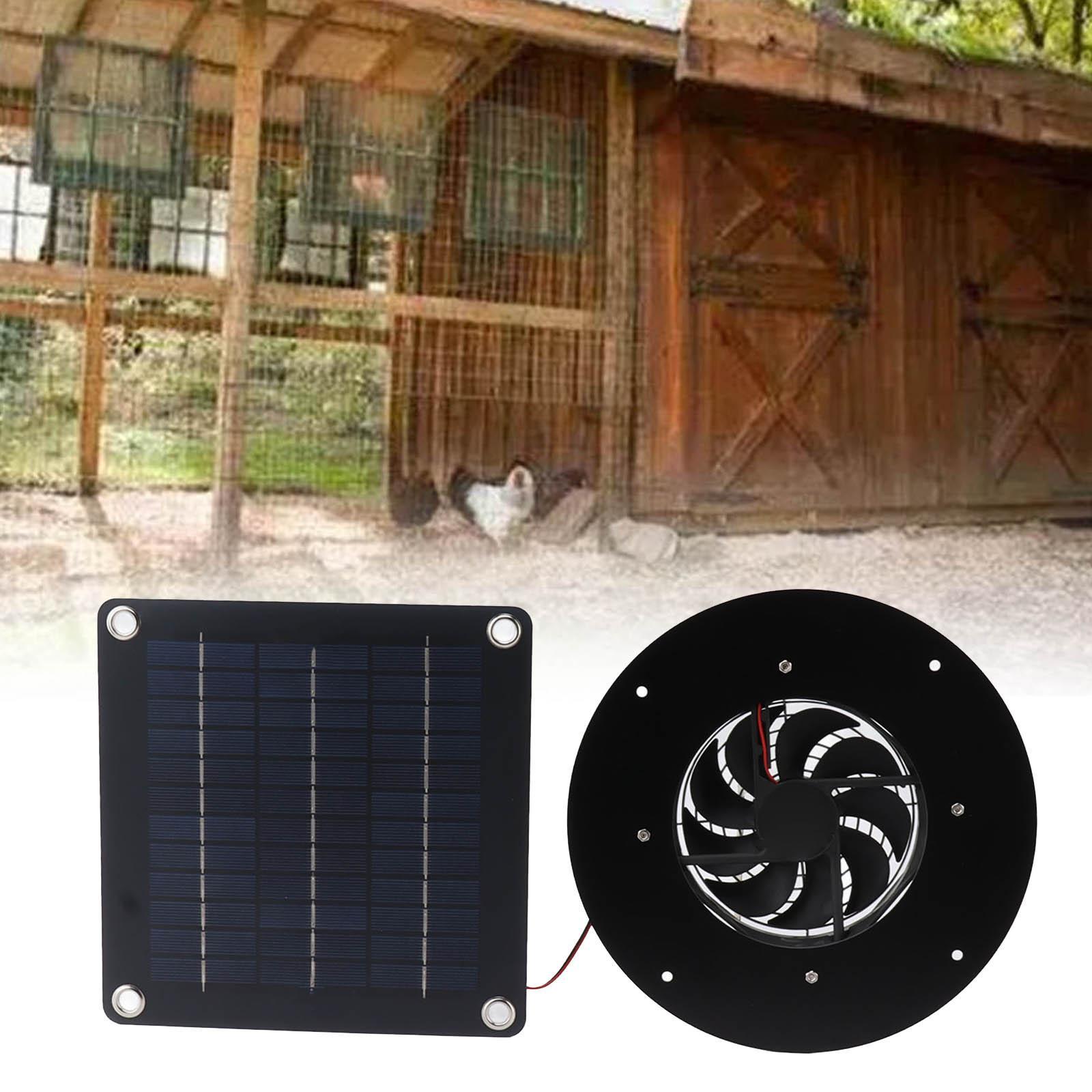 Solar Panel Fan Weatherproof 12V Ventilator for Hen House Outdoor Camping
