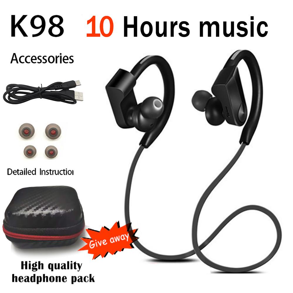 Thể Thao Bluetooth-Tương Thích Tai Nghe Chụp Tai Không Dây Tai Nghe Stereo Tai Nghe K98 K100 Tai Nghe Nhét Tai Không Dây HiFI Bass Tay Có Mic