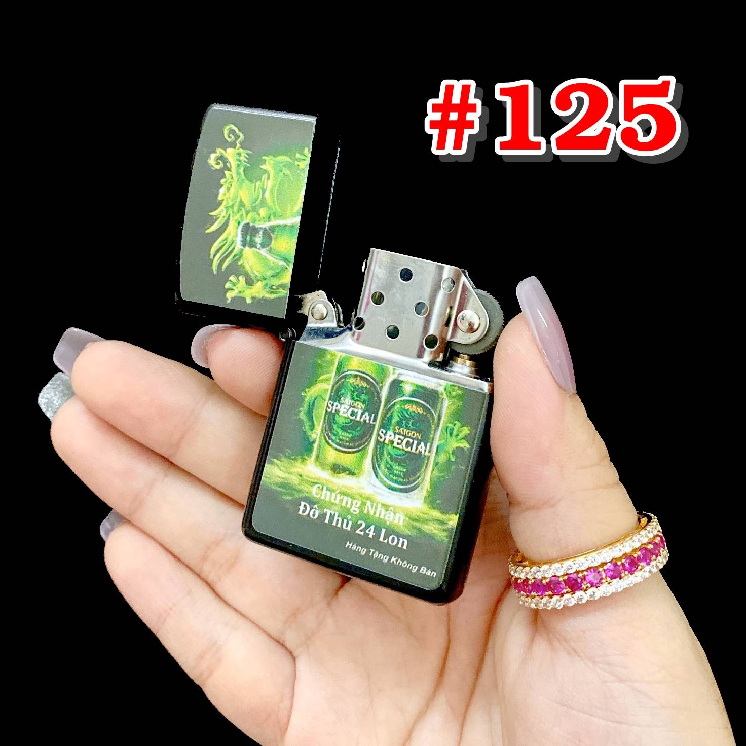 ZPH125-BẬT LỬA ZIPO 2 MẶT THƯƠNG HIỆU BIA SÀI GÒN SPECIAL - #125