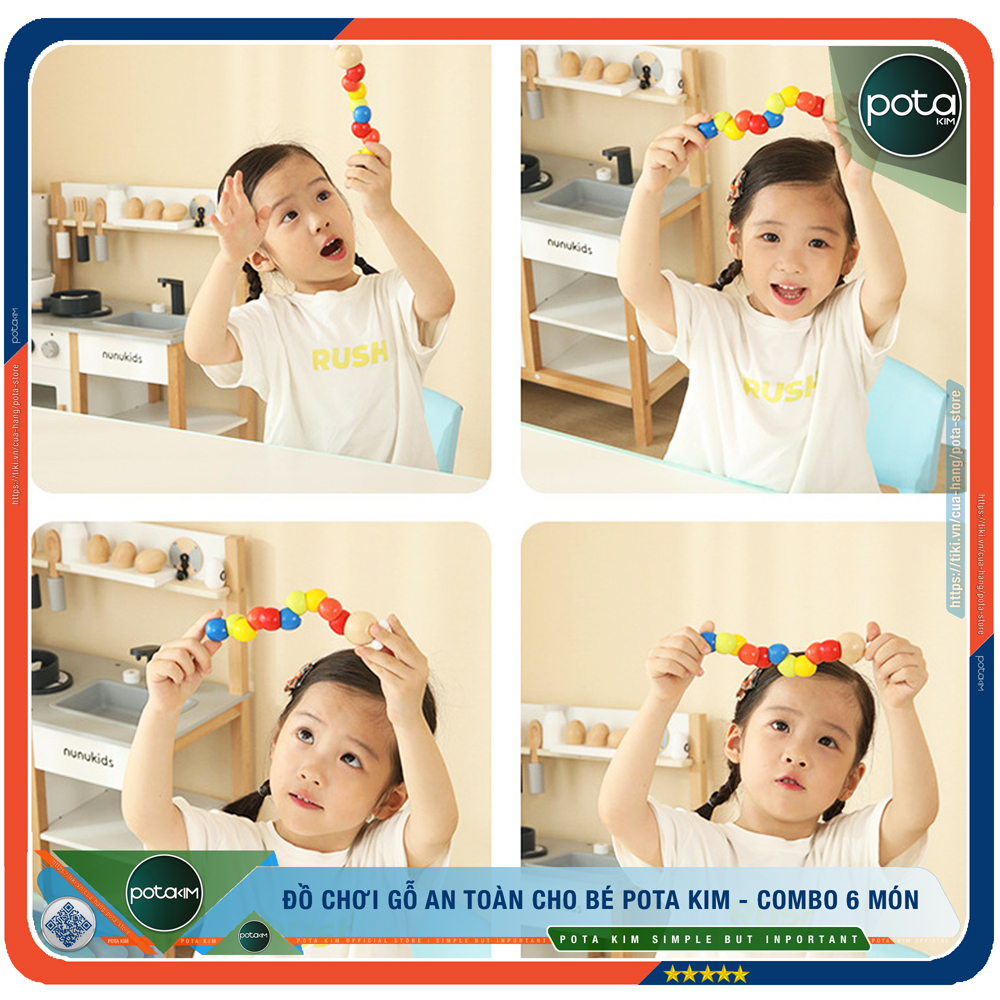 Đồ Chơi Trẻ Em POTA KIM - Combo 6 Món Đồ Chơi Gỗ Cho Bé - Đồ Chơi Cho Bé, Chất Liệu Gỗ An Toàn - Đồ Chơi Gỗ POTA KIM Giúp Giáo Dục Sớm, Phát Triển Trí Tuệ Và Kỹ Năng - Hàng Chính Hãng